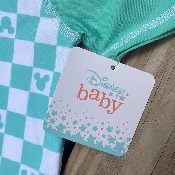 NWT- Mickey Mouse Short Sleeve Rashguard Swimsuit Size 6Months & 12 Months - Picture 2 of 7